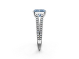 White gold Fancy Blue Radiant  Solitaire Split Shank Pavé Diamond Engagement Ring_387