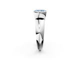 White gold Fancy Blue Radiant  Solitaire Tension Set Diamond Ring with Wide Band_39