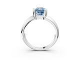 White gold Fancy Blue Radiant  Solitaire Tension Set Diamond Ring with Wide Band_40