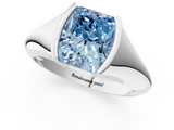 White gold Fancy Blue Radiant  Solitaire Tension Set Diamond Ring_21