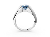 White gold Fancy Blue Radiant  Solitaire Tension Set Diamond Ring_23