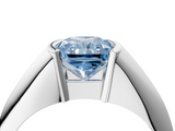 White gold Fancy Blue Radiant  Solitaire Tension Set Diamond Ring_24