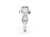 White gold Fancy Blue Radiant  Solitaire Twist Band Pavé Diamond Engagement Ring_34