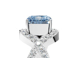White gold Fancy Blue Radiant  Solitaire Twist Band Pavé Diamond Engagement Ring_37