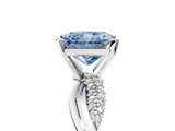 White gold Fancy Blue Radiant  Solitaire Twist Band with Pave Prong Setting_63