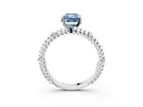 White gold Fancy Blue Radiant  Solitaire Twisted Band Prong Set Engagement Ring_64