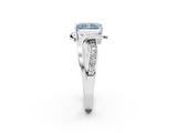 White gold Fancy Blue Radiant  Solitaire Twisted Band with Prong Setting_5