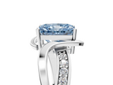 White gold Fancy Blue Radiant  Solitaire Twisted Band with Prong Setting_8