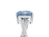 White gold Fancy Blue Radiant  Solitaire Twisted Pave Diamond Ring with Four-Prong Setting_17