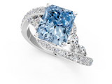 White gold Fancy Blue Radiant  Solitaire with Pavé Twist Band and Four-Prong Setting_55