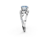 White gold Fancy Blue Radiant  Solitaire with Pavé Twist Band and Four-Prong Setting_56