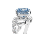 White gold Fancy Blue Radiant  Solitaire with Pavé Twist Band and Four-Prong Setting_59