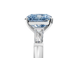 White gold Fancy Blue Radiant  Solitaire with Tapered Baguette Side Stones on a Classic Band with Four-Prong Setting_109
