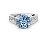 White gold Fancy Blue Round  Brilliant Channel-Set Solitaire Ring with Four-Prong Setting_20