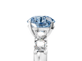 White gold Fancy Blue Round  Brilliant Cut Diamond Five-Stone Prong Set Engagement Ring with Channel Band_8