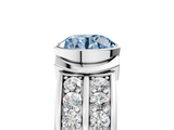 White gold Fancy Blue Round  Brilliant Diamond Channel Set Wide Band Ring with Bezel Setting_25