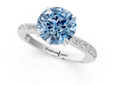 White gold Fancy Blue Round  Brilliant Pavé Band Solitaire with Four-Prong Setting_42