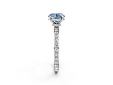 White gold Fancy Blue Round  Brilliant Pavé Band Solitaire with Four-Prong Setting_43