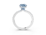 White gold Fancy Blue Round  Brilliant Pavé Band Solitaire with Four-Prong Setting_44