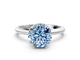 White gold Fancy Blue Round  Brilliant Solitaire Engagement Ring with Six-Prong Setting and Classic Band_20