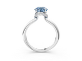 White gold Fancy Blue Round  Brilliant Solitaire Engagement Ring with Six-Prong Setting and Classic Band_23
