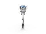 White gold Fancy Blue Round  Brilliant Solitaire with Pave Band and Four-Prong Setting_22