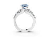 White gold Fancy Blue Round  Brilliant Solitaire with Side Stones on a Pave Band and Four-Prong Setting_15