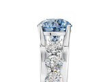 White gold Fancy Blue Round  Brilliant Solitaire with Side Stones on a Pave Band and Four-Prong Setting_17