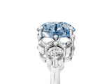 White gold Fancy Blue Round Cut Brilliant Diamond Cluster Accent Solitaire Ring with Prong Setting_41