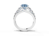 White gold Fancy Blue Round Cut Brilliant Diamond Pavé Band with Six-Prong Setting_15
