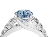 White gold Fancy Blue Round Cut Brilliant Diamond Pavé Band with Six-Prong Setting_16