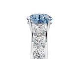 White gold Fancy Blue Round Cut Brilliant Diamond Pavé Band with Six-Prong Setting_17