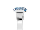 White gold Fancy Blue Round Cut Brilliant Solitaire Diamond Ring with Channel Set Band and Bar Prong Setting_5