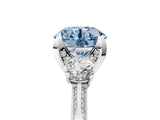 White gold Fancy Blue Round Cut Brilliant Three-Stone Diamond Ring with Pavé Band and Four-Prong Setting_44