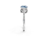 White gold Fancy Blue Round  Cut Cathedral Pave Diamond Engagement Ring with Six-Prong Setting_34