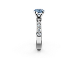 White gold Fancy Blue Round  Cut Channel Set Diamond Engagement Ring with Four-Prong Setting_234