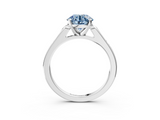 White gold Fancy Blue Round  Cut Channel Set Solitaire Engagement Ring with Four-Prong Setting_210