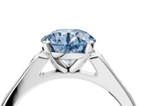 White gold Fancy Blue Round  Cut Channel Set Solitaire Engagement Ring with Four-Prong Setting_218