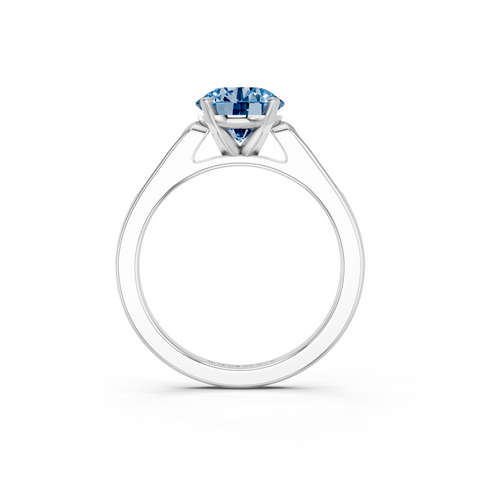 White gold Fancy Blue Round  Cut Channel Set Solitaire Engagement Ring with Four-Prong Setting_79