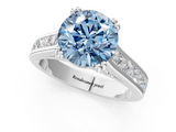 White gold Fancy Blue Round  Cut Channel Set Solitaire Engagement Ring with Prong Setting_21