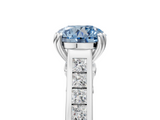White gold Fancy Blue Round  Cut Channel Set Solitaire Engagement Ring with Prong Setting_25