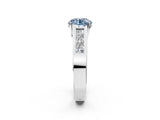 White gold Fancy Blue Round Cut Cut Channel Set Solitaire Ring with Four-Prong Setting_14