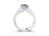 White gold Fancy Blue Round Cut Cut Channel Set Solitaire Ring with Four-Prong Setting_15
