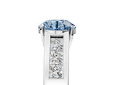 White gold Fancy Blue Round Cut Cut Channel Set Solitaire Ring with Four-Prong Setting_17
