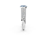 White gold Fancy Blue Round Cut Cut Diamond Channel Set Pave Band with Tension Prong Setting_2