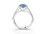 White gold Fancy Blue Round Cut Cut Diamond Channel Set Pave Band with Tension Prong Setting_3