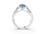 White gold Fancy Blue Round Cut Cut Diamond Channel Set Solitaire Ring with Four-Prong Setting_111