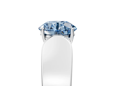 White gold Fancy Blue Round Cut Cut Diamond Channel Set Solitaire Ring with Four-Prong Setting_113