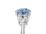 White gold Fancy Blue Round Cut Cut Diamond Cluster Ring with Solitaire Band and Four-Prong Setting_41