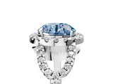White gold Fancy Blue Round Cut Cut Diamond Halo Engagement Ring with Open Split Pavé Band_5